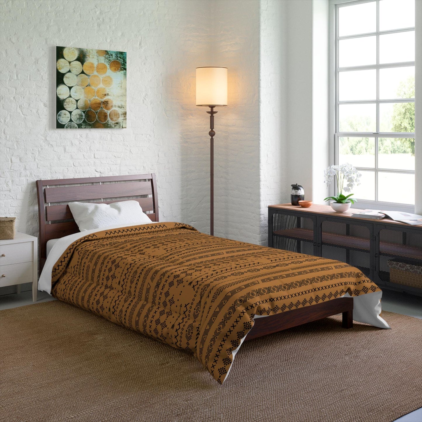 Boho Comforter, Aztec Pattern Bedding, Cozy Home Decor, Tribal Print Duvet