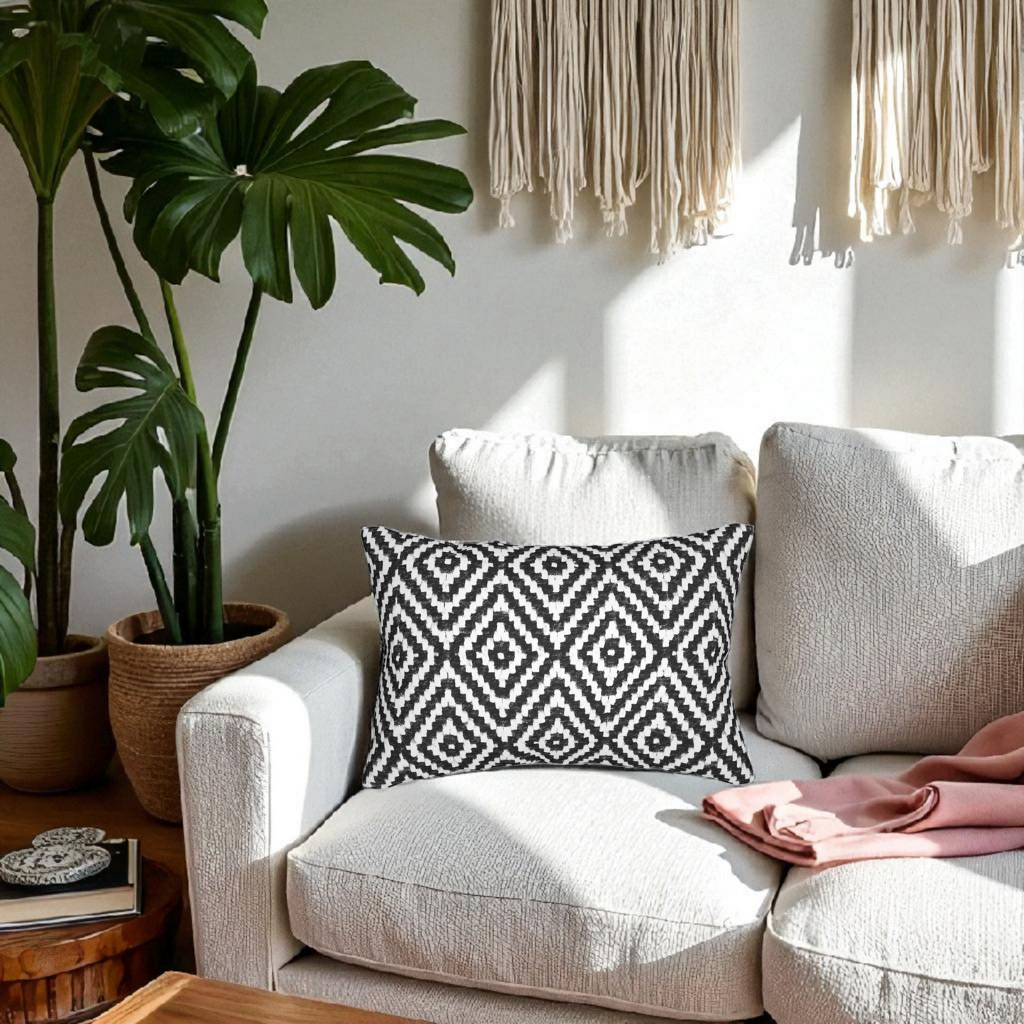 Tribal Spun Polyester Pillow, Decorative Cushion, Boho Throw Pillow, Aztec Pillow Cover