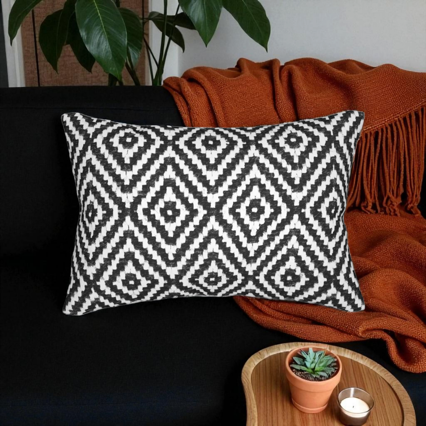 Tribal Spun Polyester Pillow, Decorative Cushion, Boho Throw Pillow, Aztec Pillow Cover