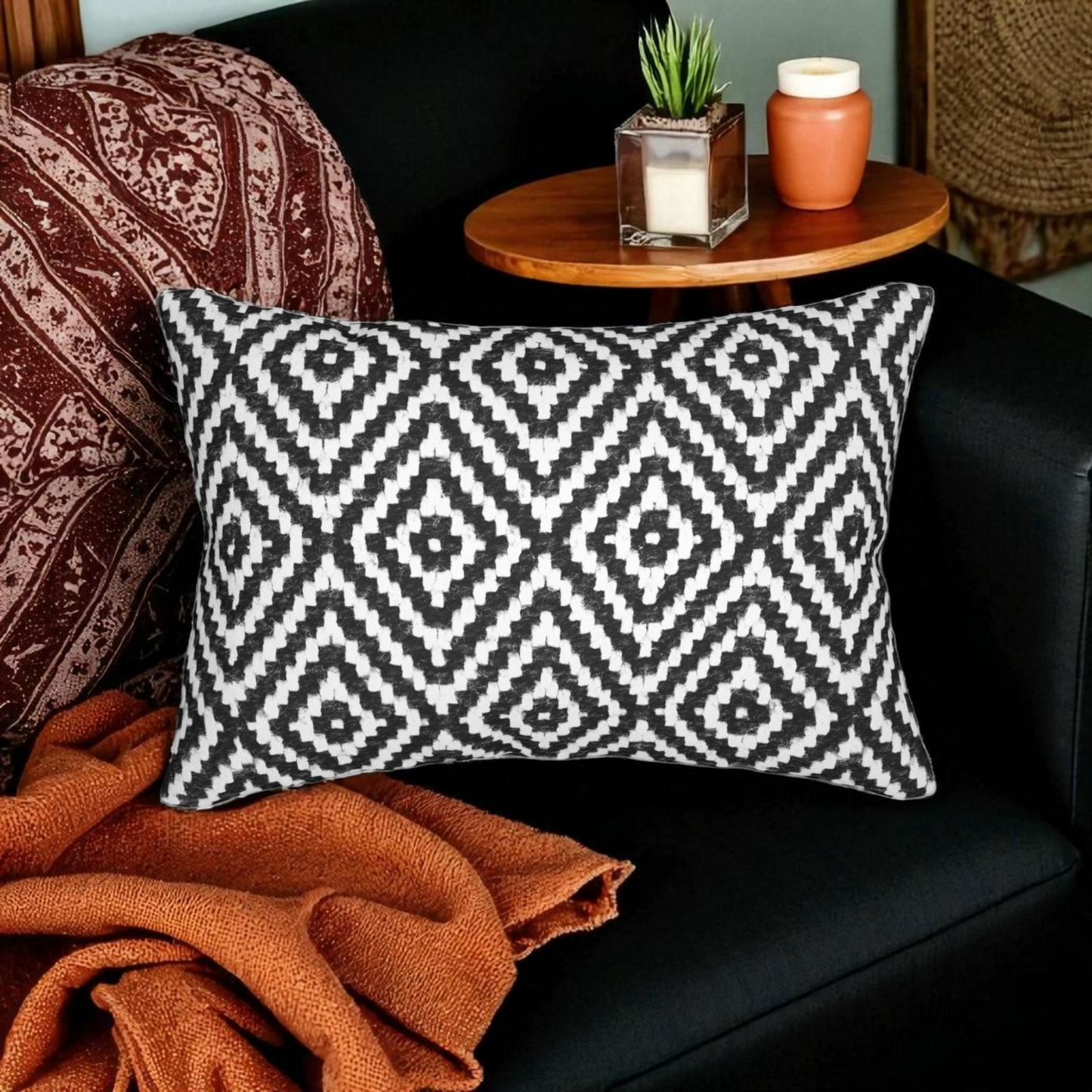 Tribal Spun Polyester Pillow, Decorative Cushion, Boho Throw Pillow, Aztec Pillow Cover