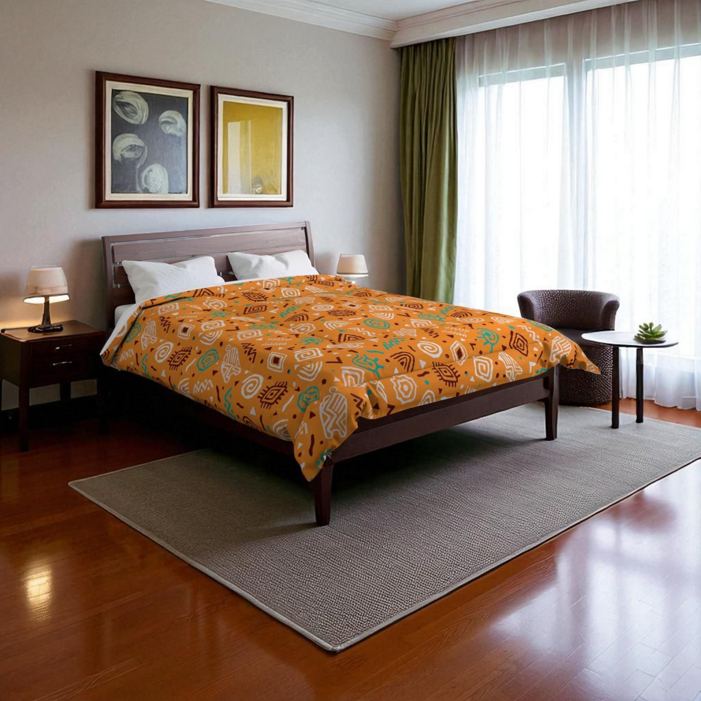 African Patterned Boho Comforter Warm and Cozy Premium Quality Bedding