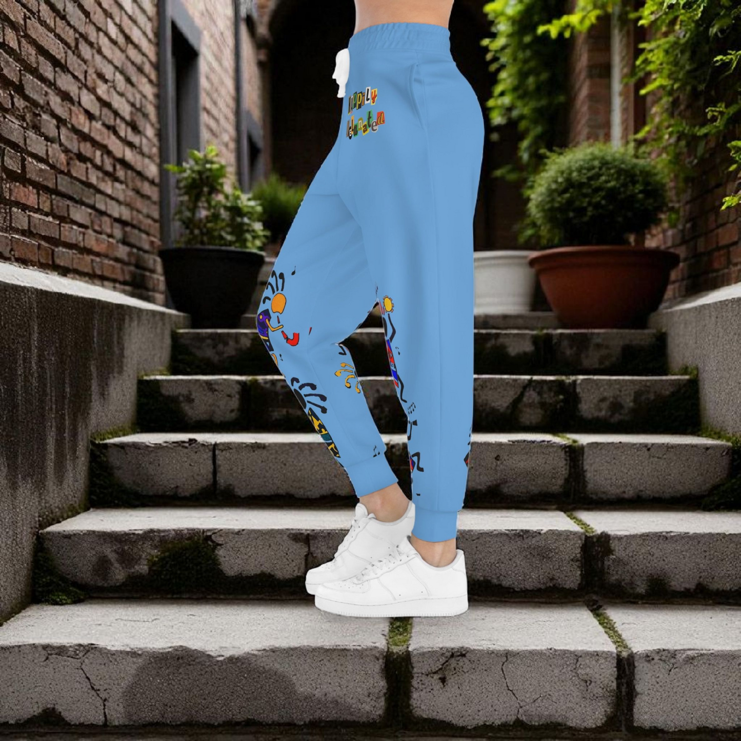 Afro Music Graphic Art Unisex Athletic Joggers, Running Sweatpants, Gym Attire