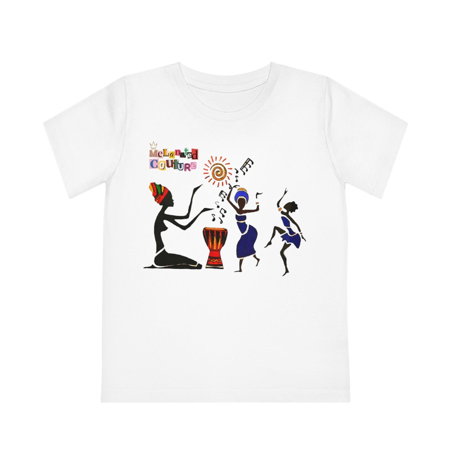 Afro Music Art Kids T-Shirt, Handcrafted Tee for Children, Kid's Graphic Tee, Ethnic Design Shirt, Youth Shirt with African Inspired Print