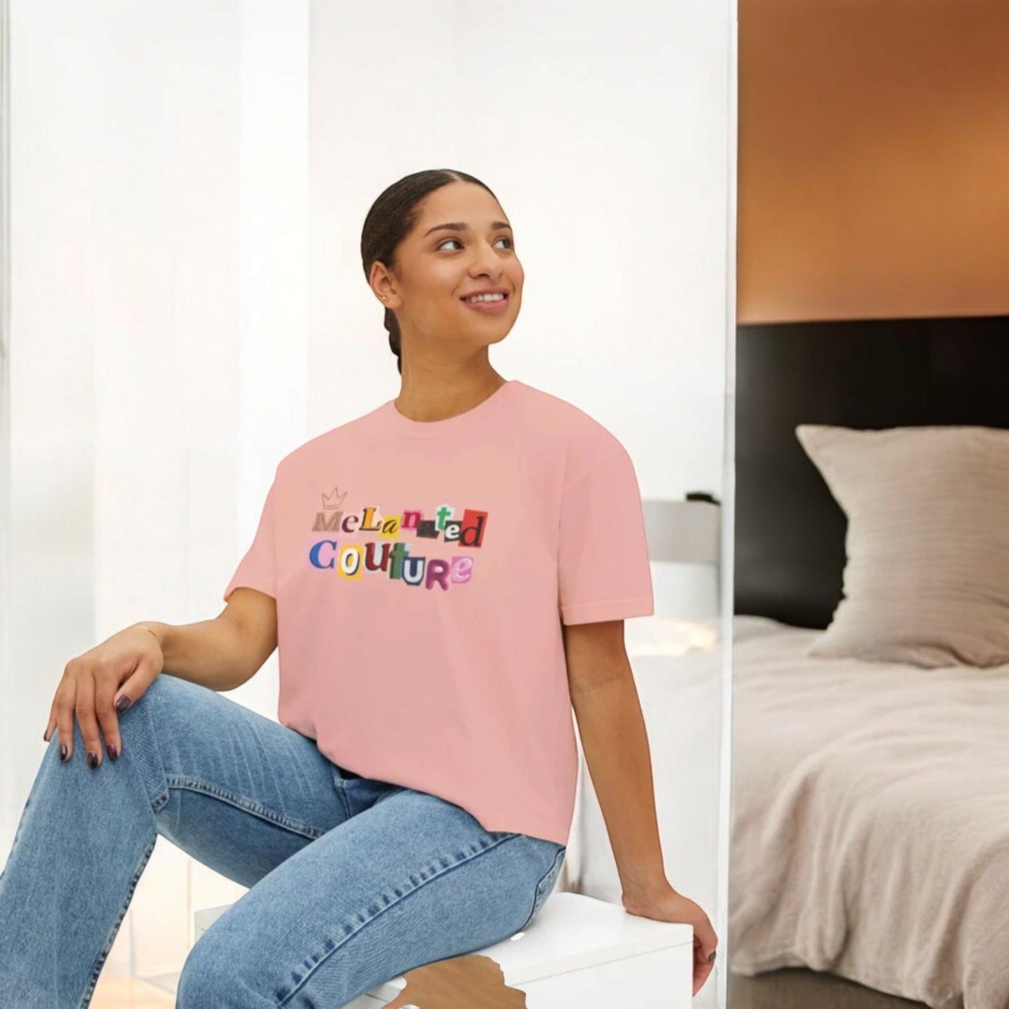 Womens Oversized Boxy Comfort Tee Ethically Sourced Cotton with Vibrant Eco-Friendly
