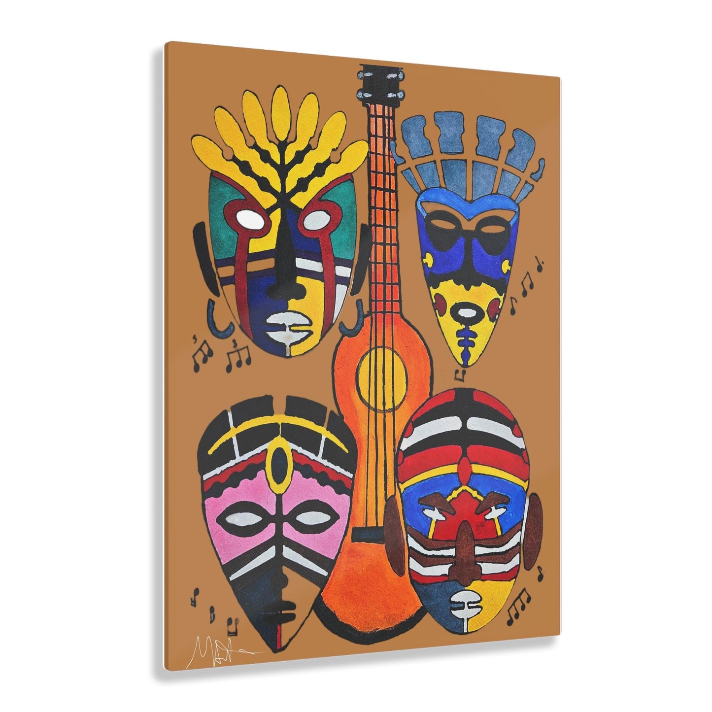Tribal Mask Acrylic Prints, Wall Art Decor, Native American Artwork, Home Office Decor