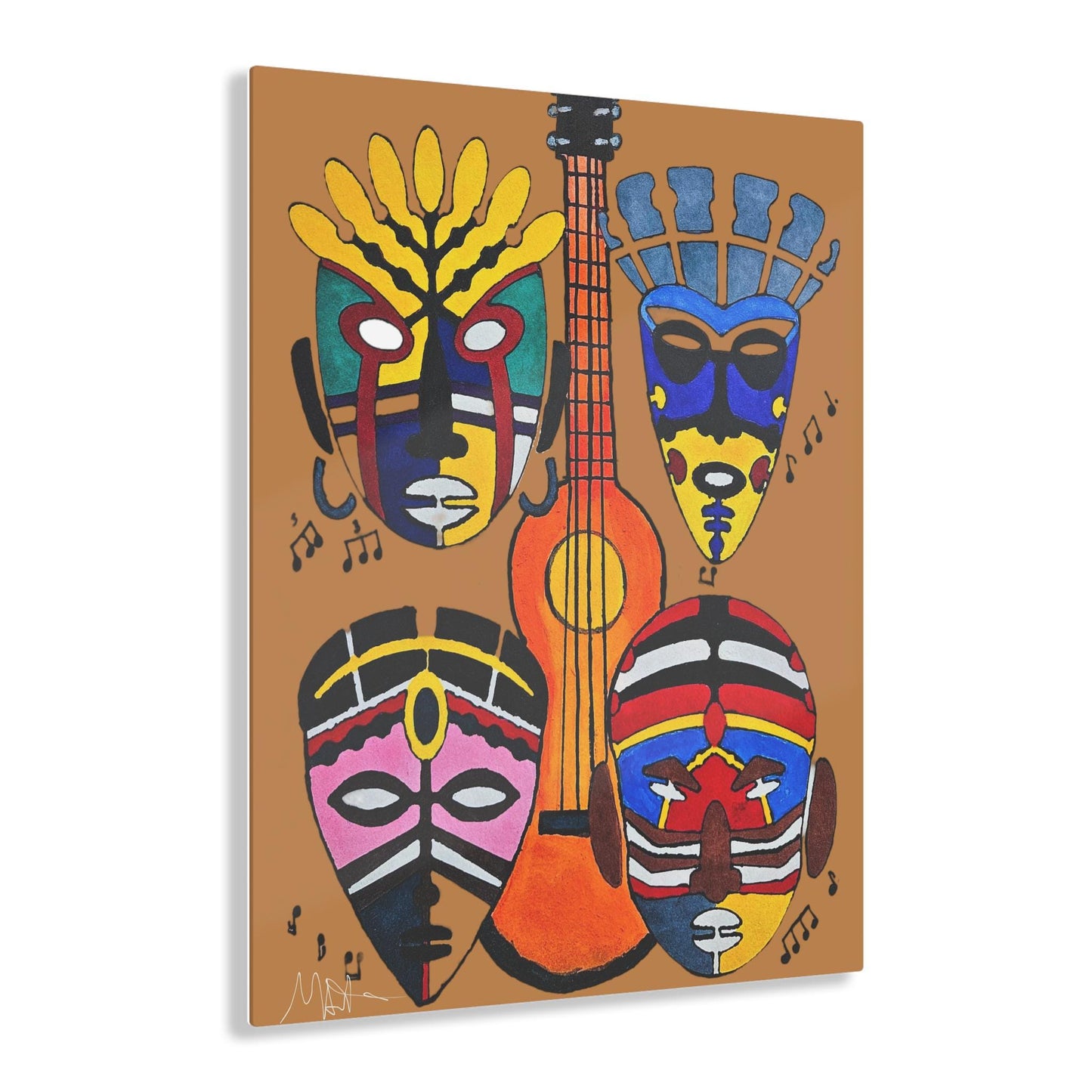Tribal Mask Acrylic Prints, Wall Art Decor, Native American Artwork, Home Office Decor