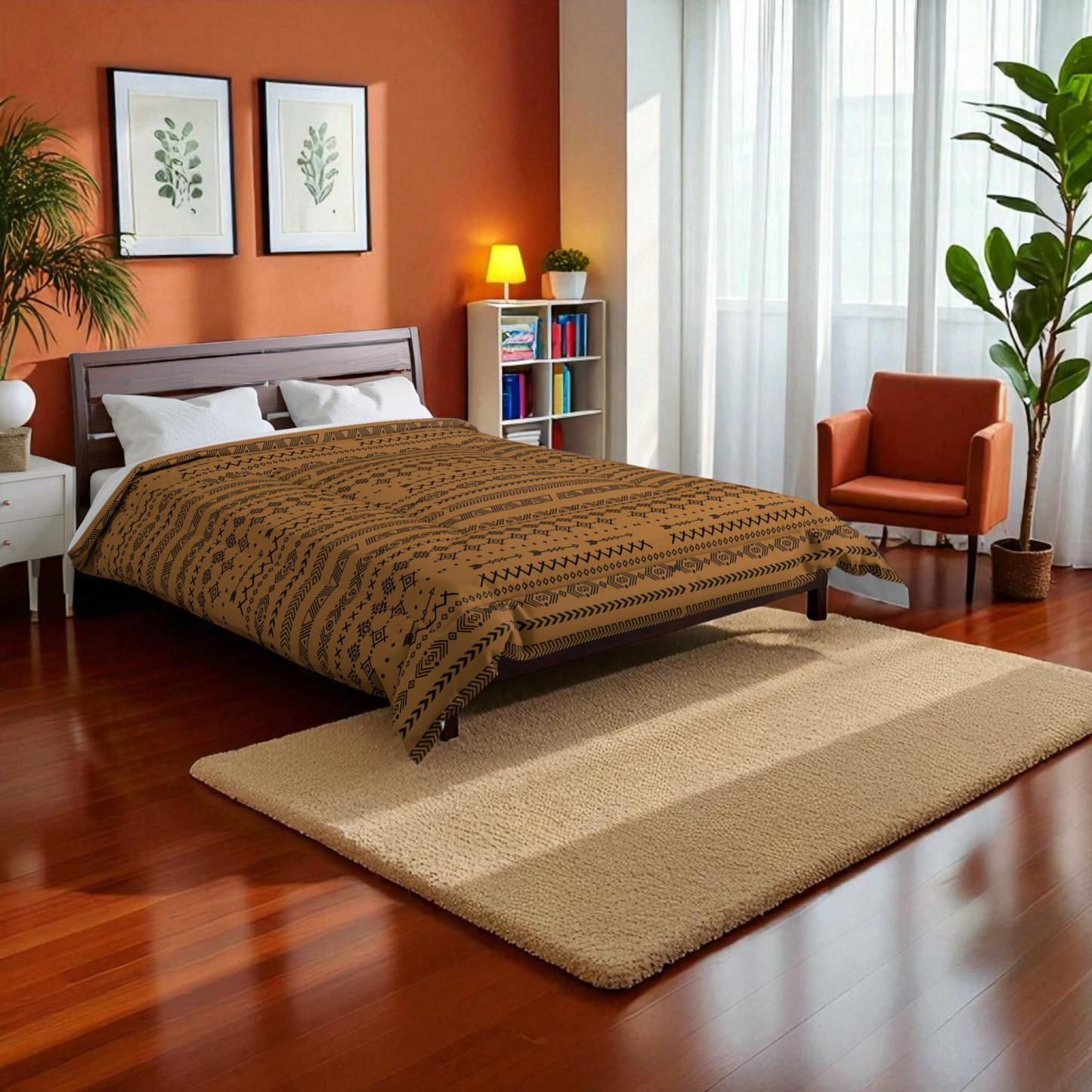 Boho Comforter, Aztec Pattern Bedding, Cozy Home Decor, Tribal Print Duvet