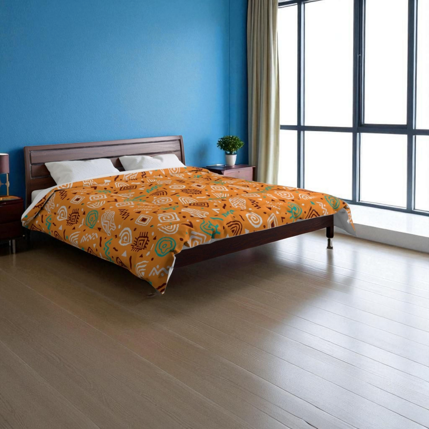 African Patterned Boho Comforter Warm and Cozy Premium Quality Bedding
