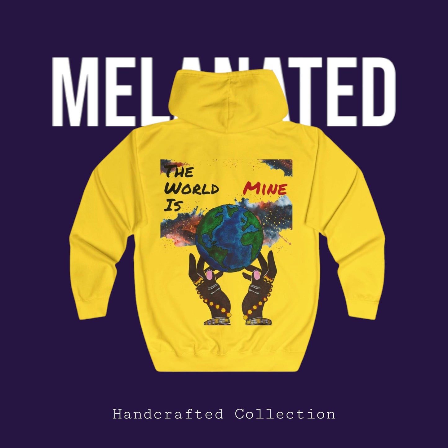 Galaxy Full Zip Unisex Hoodie, Space Nebula Zip-Up Jacket, Celestial Handcrafted Hoodie
