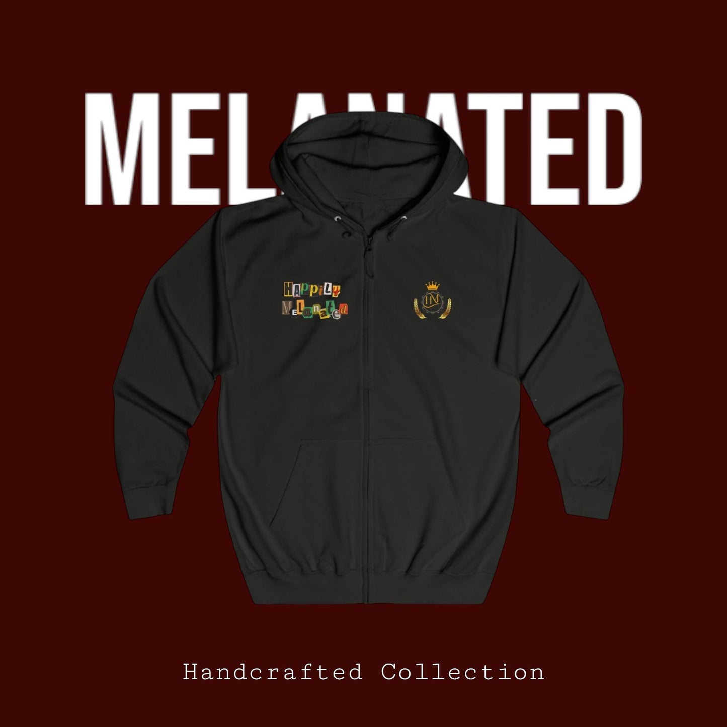 Hand-Drawn Afro Music Graphic Full Zip Hoodie, Unisex Streetwear for All