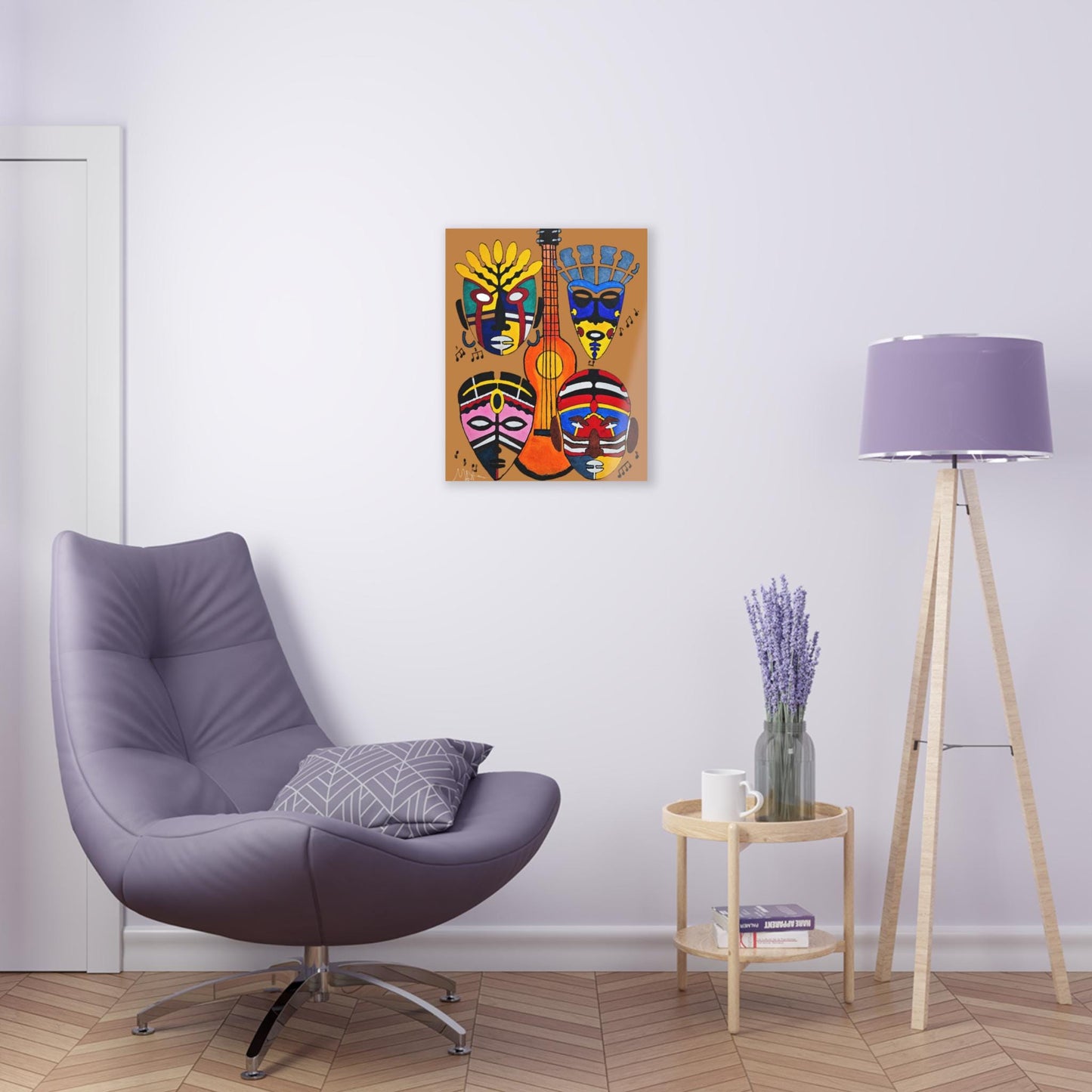 Tribal Mask Acrylic Prints, Wall Art Decor, Native American Artwork, Home Office Decor