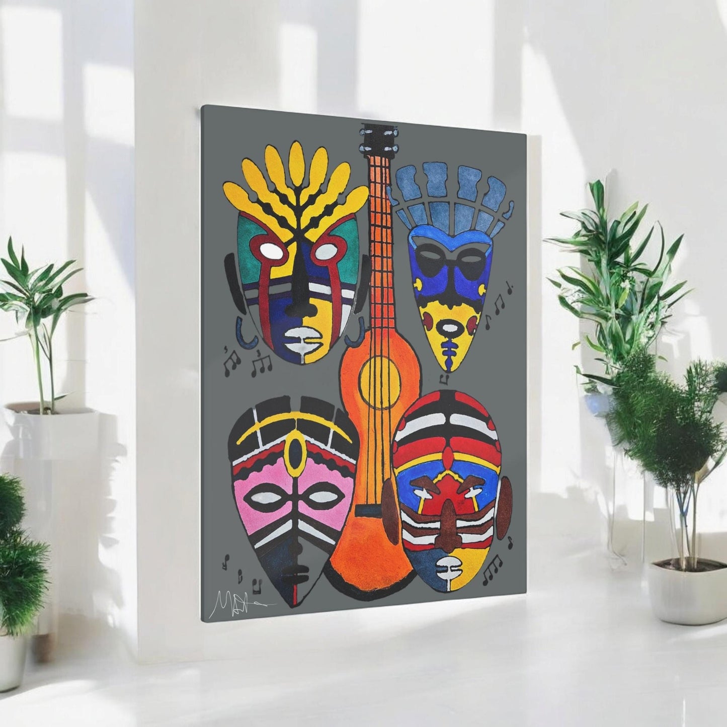 Tribal Mask Acrylic Prints, Wall Art Decor, Native American Artwork, Home Office Decor