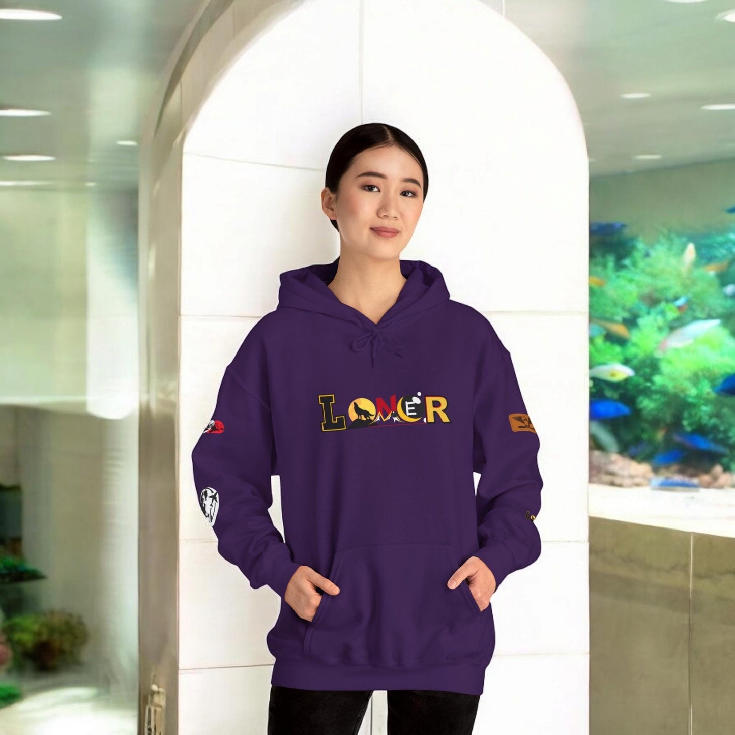 Lone Wolf Hooded Sweatshirt, Introvert Enthusiast Pullover, Graphic Unisex Hoodie