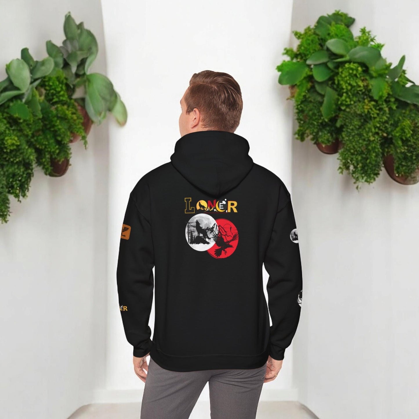 Lone Wolf Hooded Sweatshirt, Introvert Enthusiast Pullover, Graphic Unisex Hoodie