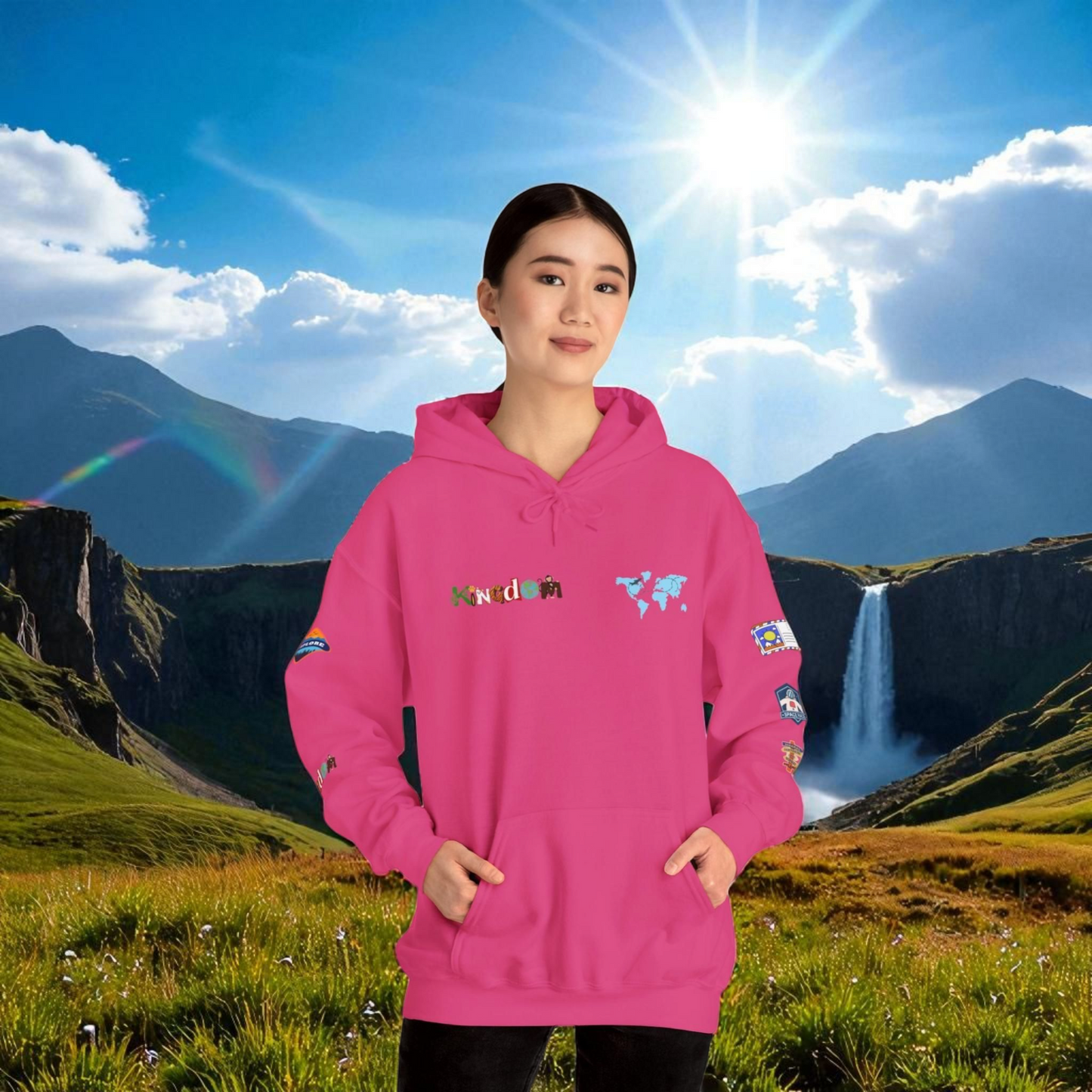 Travel Badge Graphic Hoodie, Wanderlust Sweatshirt, Adventure Lover Jumper