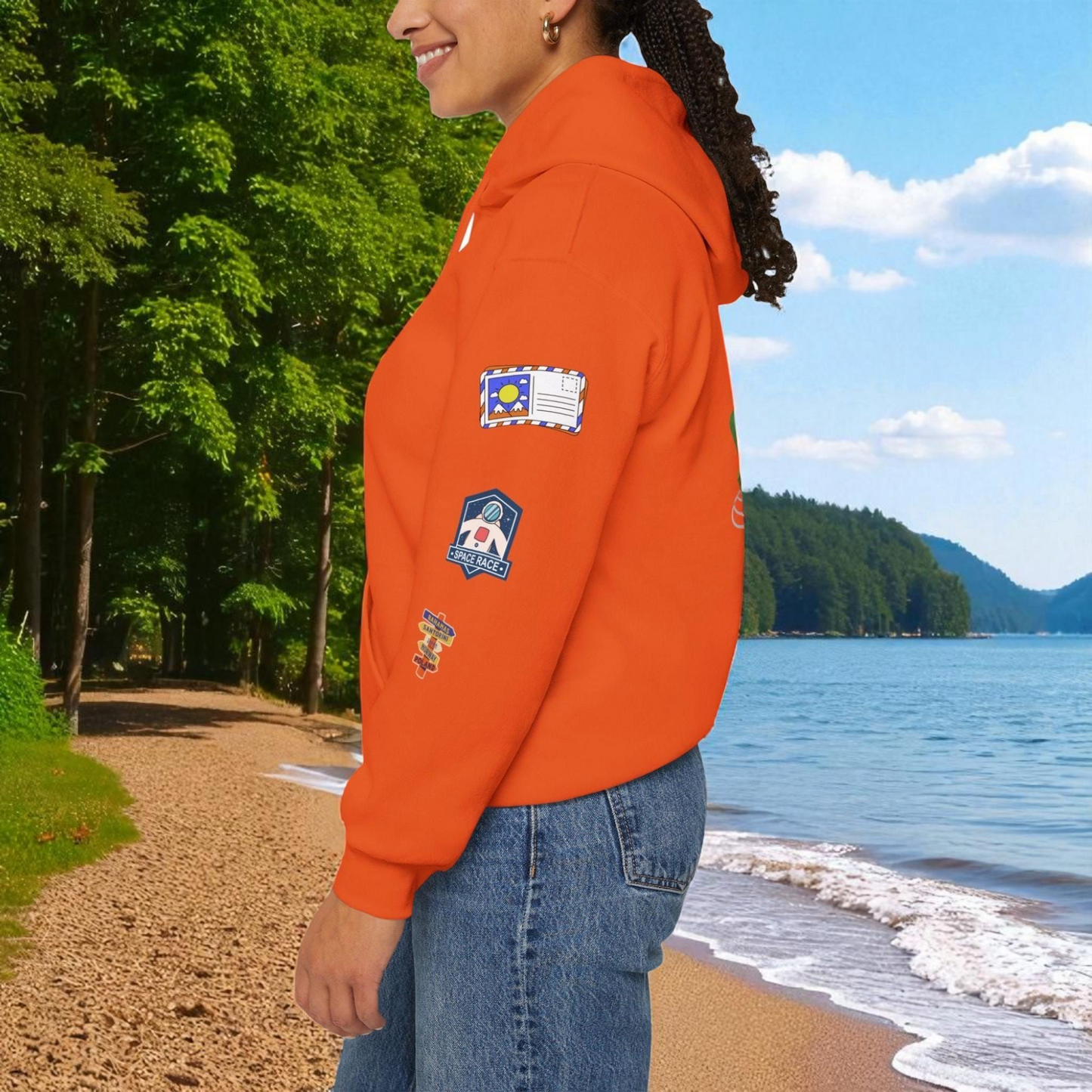 Travel Badge Graphic Hoodie, Wanderlust Sweatshirt, Adventure Lover Jumper