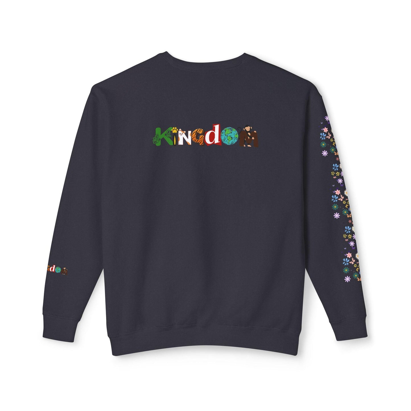 Nature Inspired Elephant Floral Unisex Sweatshirt, Wildlife Graphic Crewneck Sweater