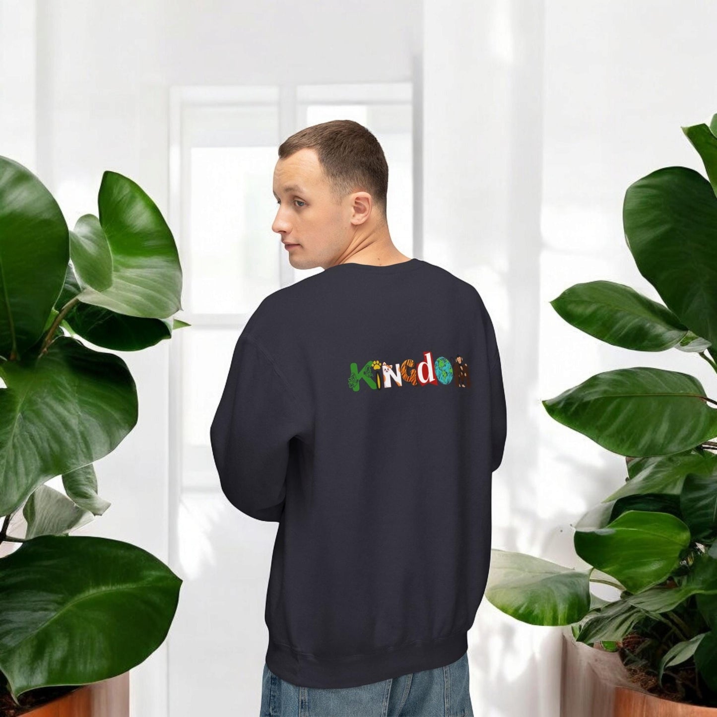 Nature Inspired Elephant Floral Unisex Sweatshirt, Wildlife Graphic Crewneck Sweater