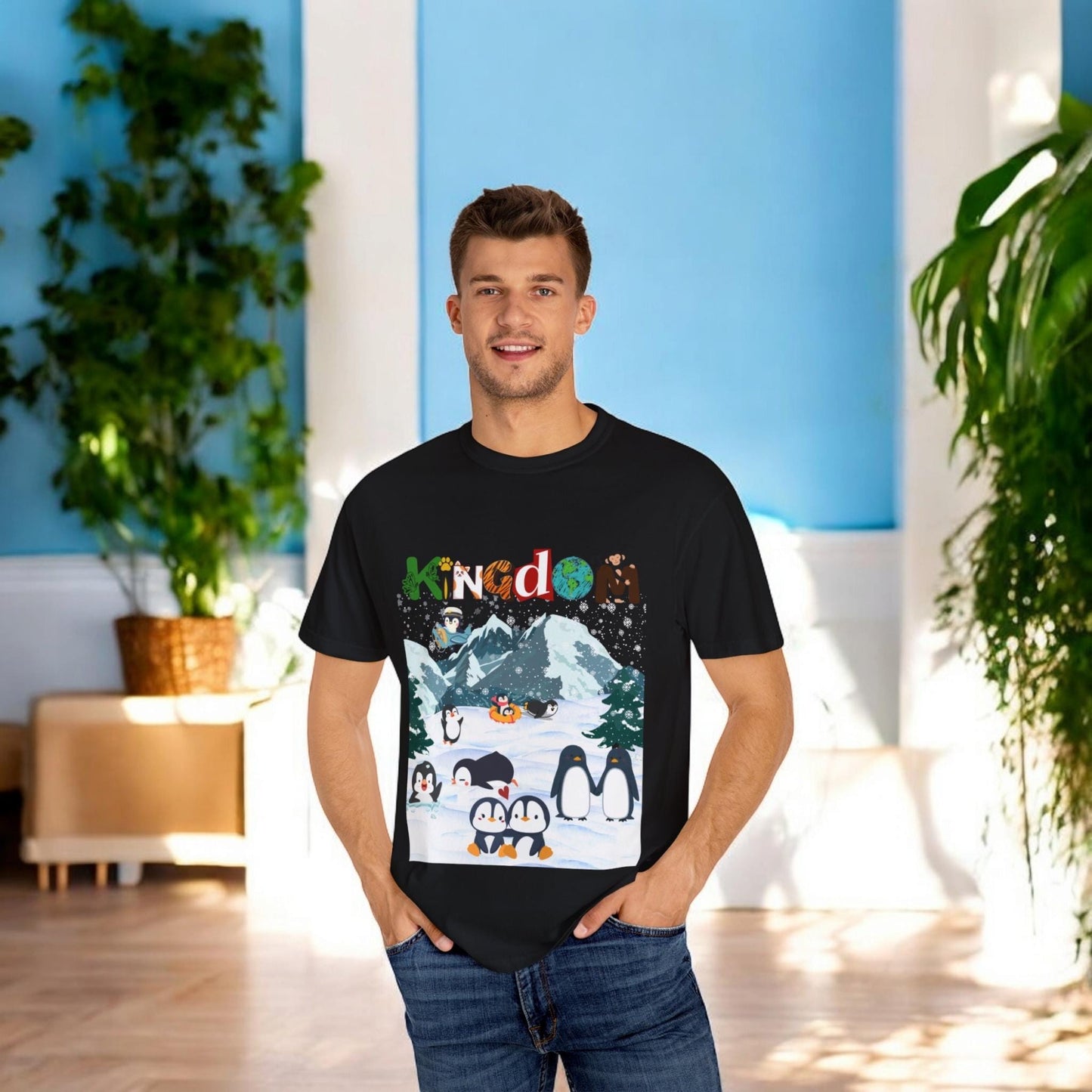 Arctic Life Penguin Graphic Unisex T-Shirt, Nature Theme, Wildlife Tee Shirt, Animal Lover Tee