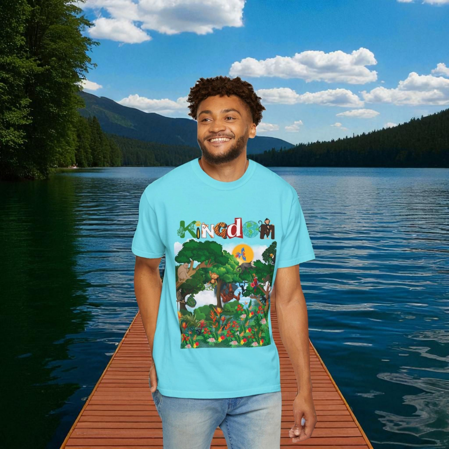 Monkey Graphic Jungle Animals T-shirt, Wildlife Lover Tee, Safari Theme Shirt