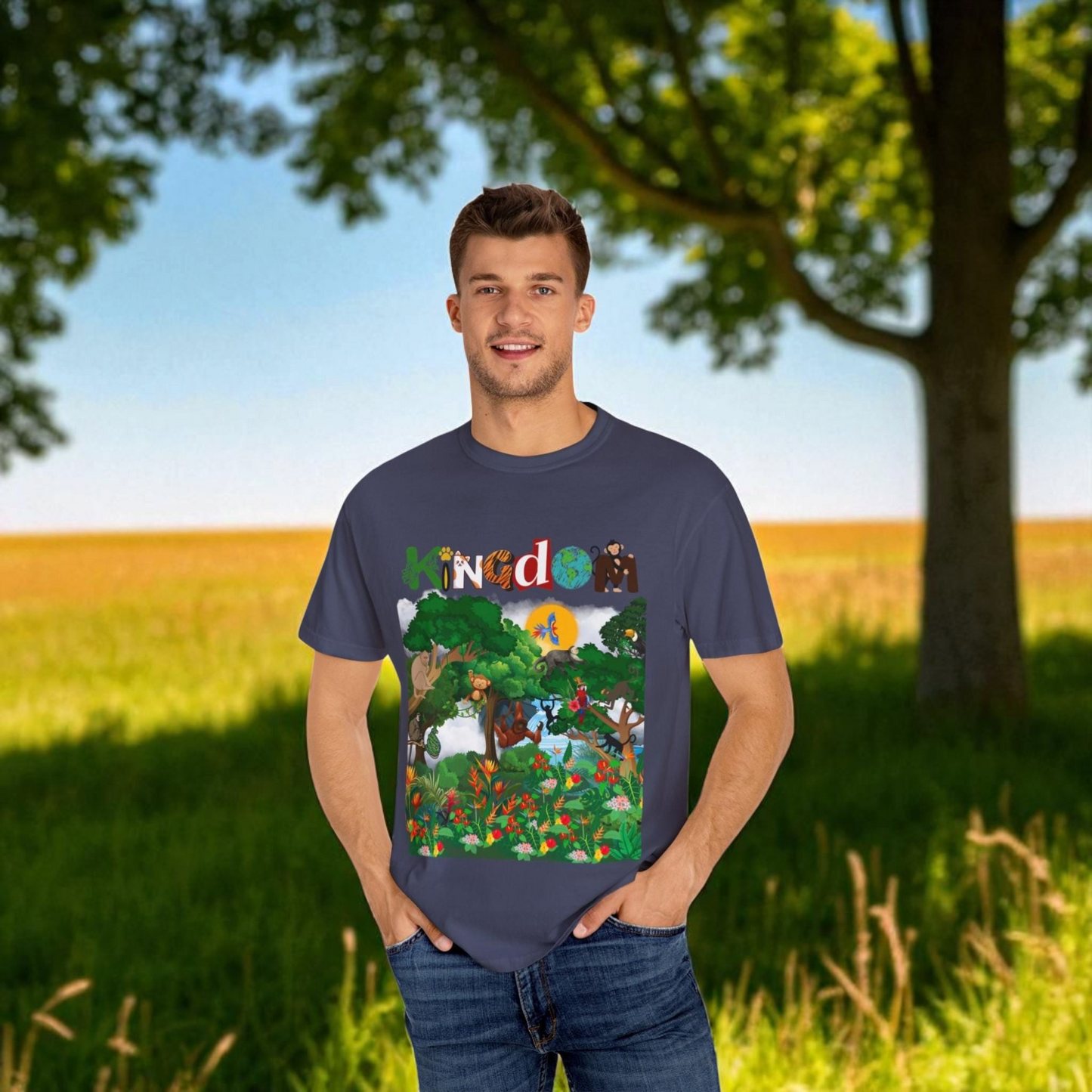 Monkey Graphic Jungle Animals T-shirt, Wildlife Lover Tee, Safari Theme Shirt