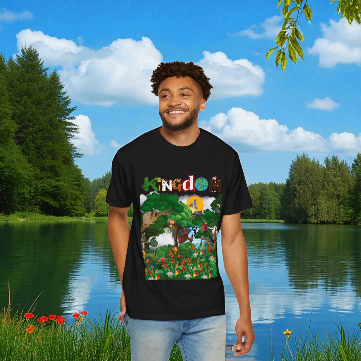 Monkey Graphic Jungle Animals T-shirt, Wildlife Lover Tee, Safari Theme Shirt