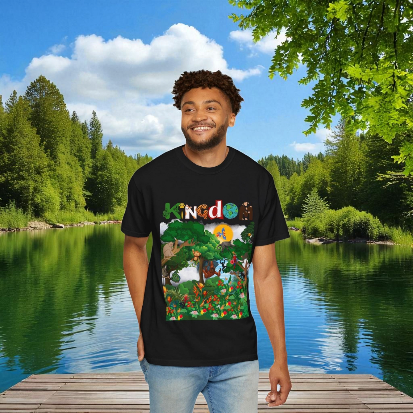 Monkey Graphic Jungle Animals T-shirt, Wildlife Lover Tee, Safari Theme Shirt