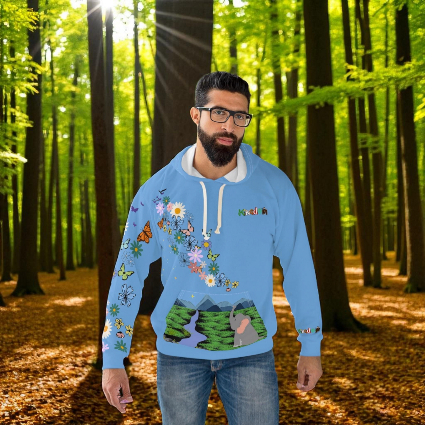 Elephant Floral Unisex Pullover Hoodie, Graphic Sweatshirt, Animal Lover Gift