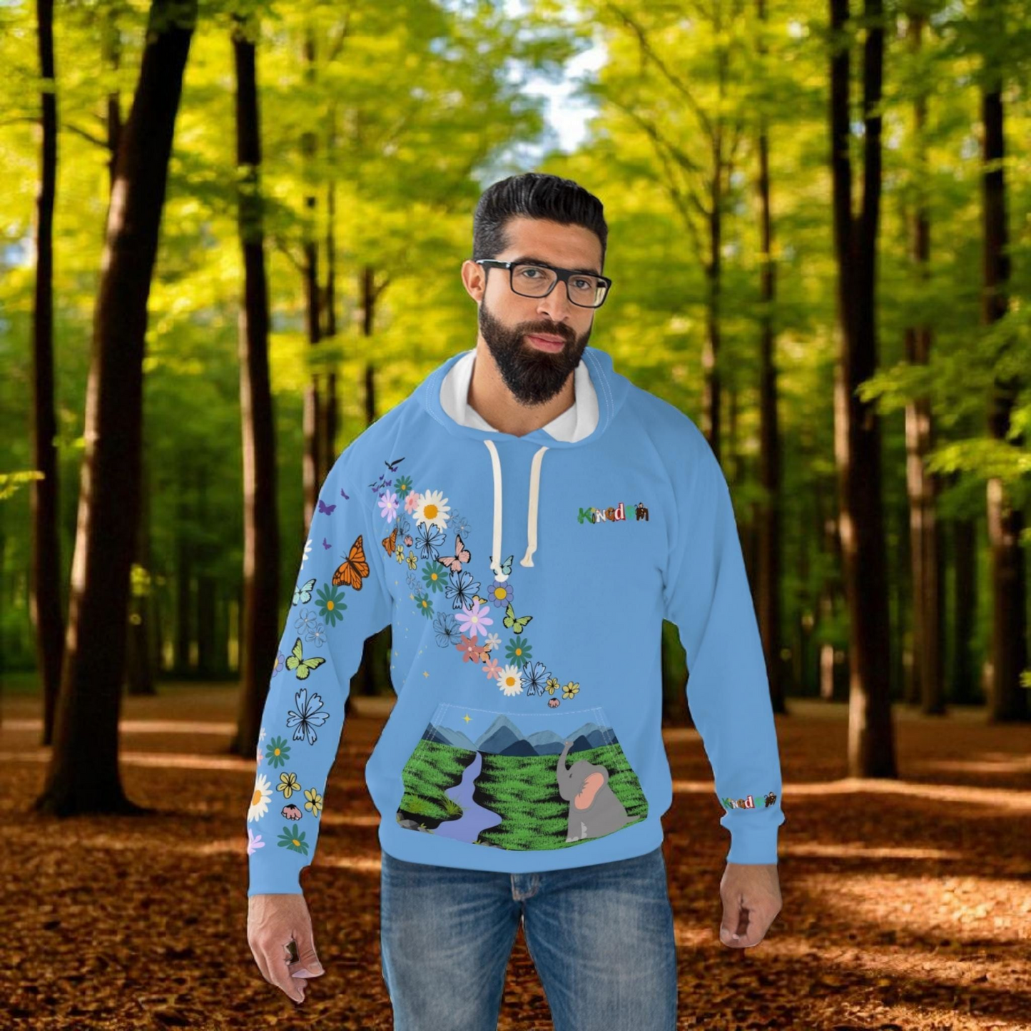 Elephant Floral Unisex Pullover Hoodie, Graphic Sweatshirt, Animal Lover Gift