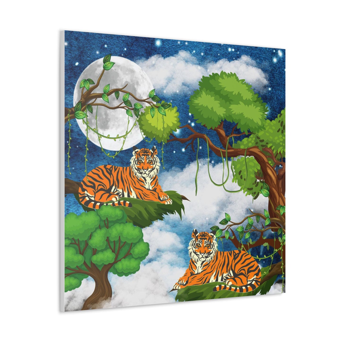 Wild Tiger Nature Wall Art Canvas, Safari Jungle Animal Home Decor Print