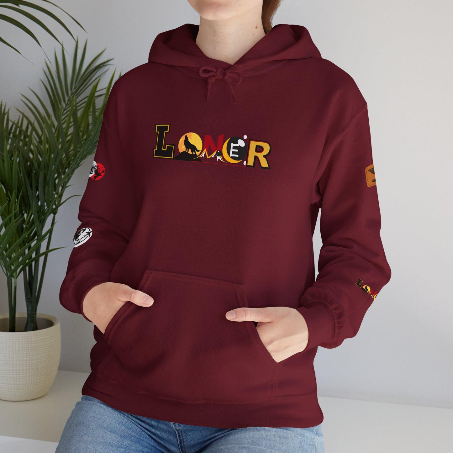 Lone Wolf Hooded Sweatshirt, Introvert Enthusiast Pullover, Graphic Unisex Hoodie