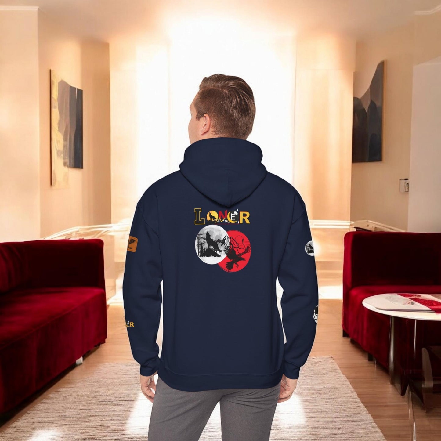 Lone Wolf Hooded Sweatshirt, Introvert Enthusiast Pullover, Graphic Unisex Hoodie