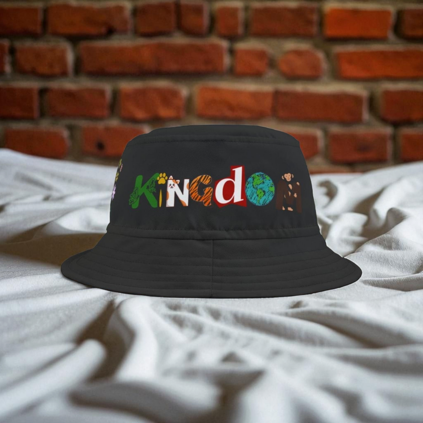 Butterfly Floral Bucket Hat, Wild Life Themed Graphic Unisex Cap, Botanical Print