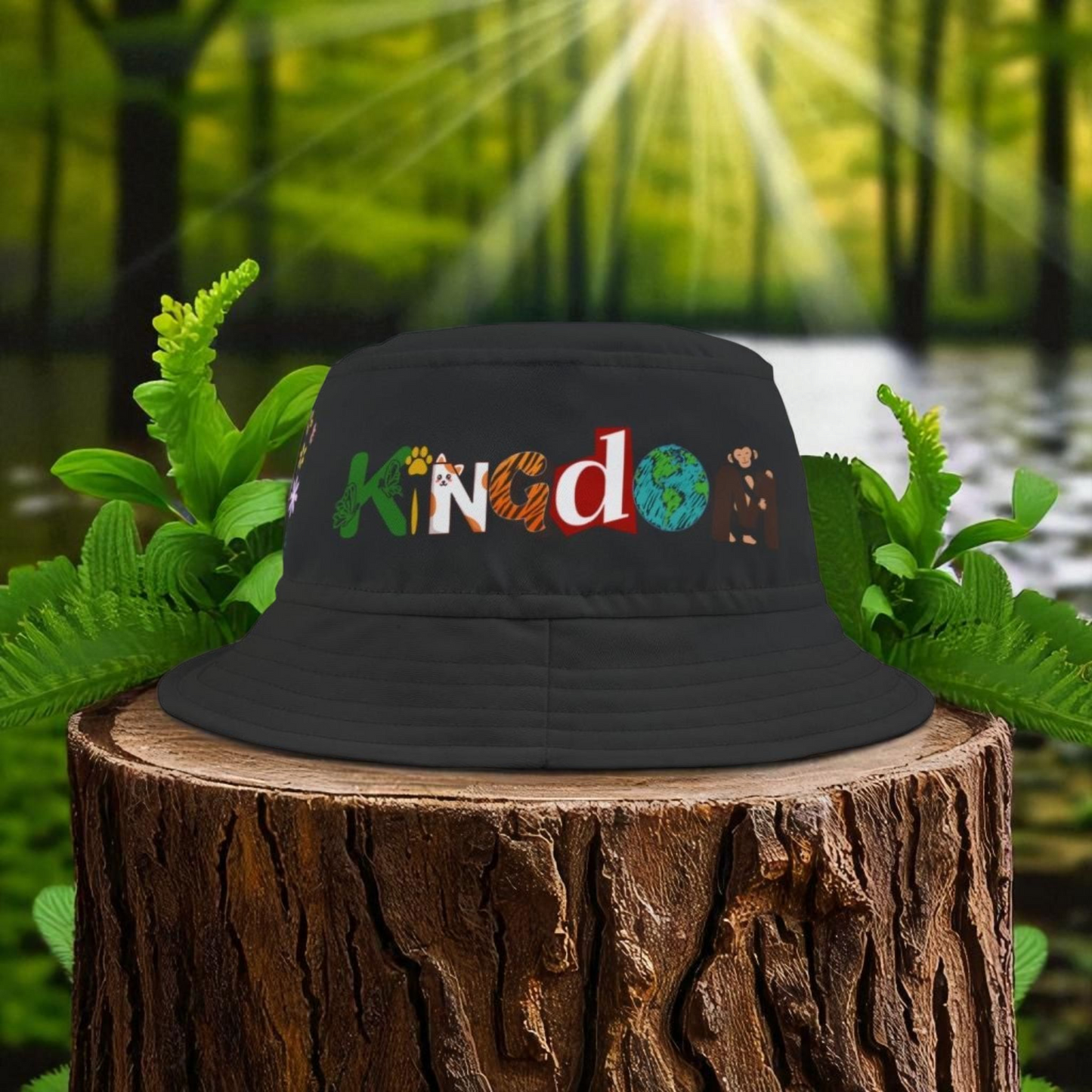 Butterfly Floral Bucket Hat, Wild Life Themed Graphic Unisex Cap, Botanical Print
