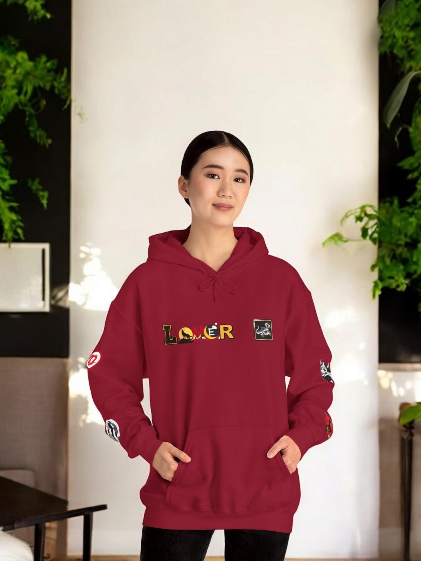 Samurai Menpo Art Hoodie, Japanese Ninja Graphic Unisex Sweatshirt, Warrior Theme Pullover