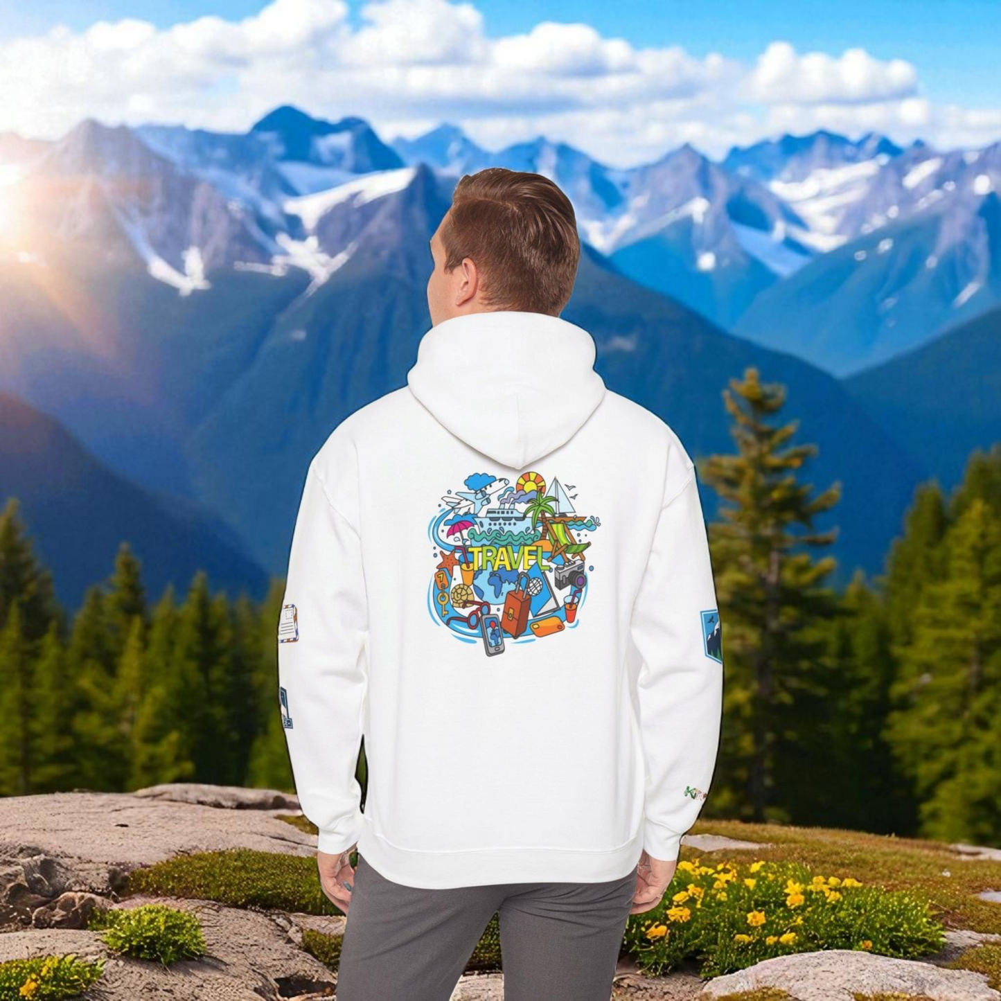 Travel Enthusiast Unisex Hoodie, Vacation Mode Graphic Sweatshirt, Adventure Clothing