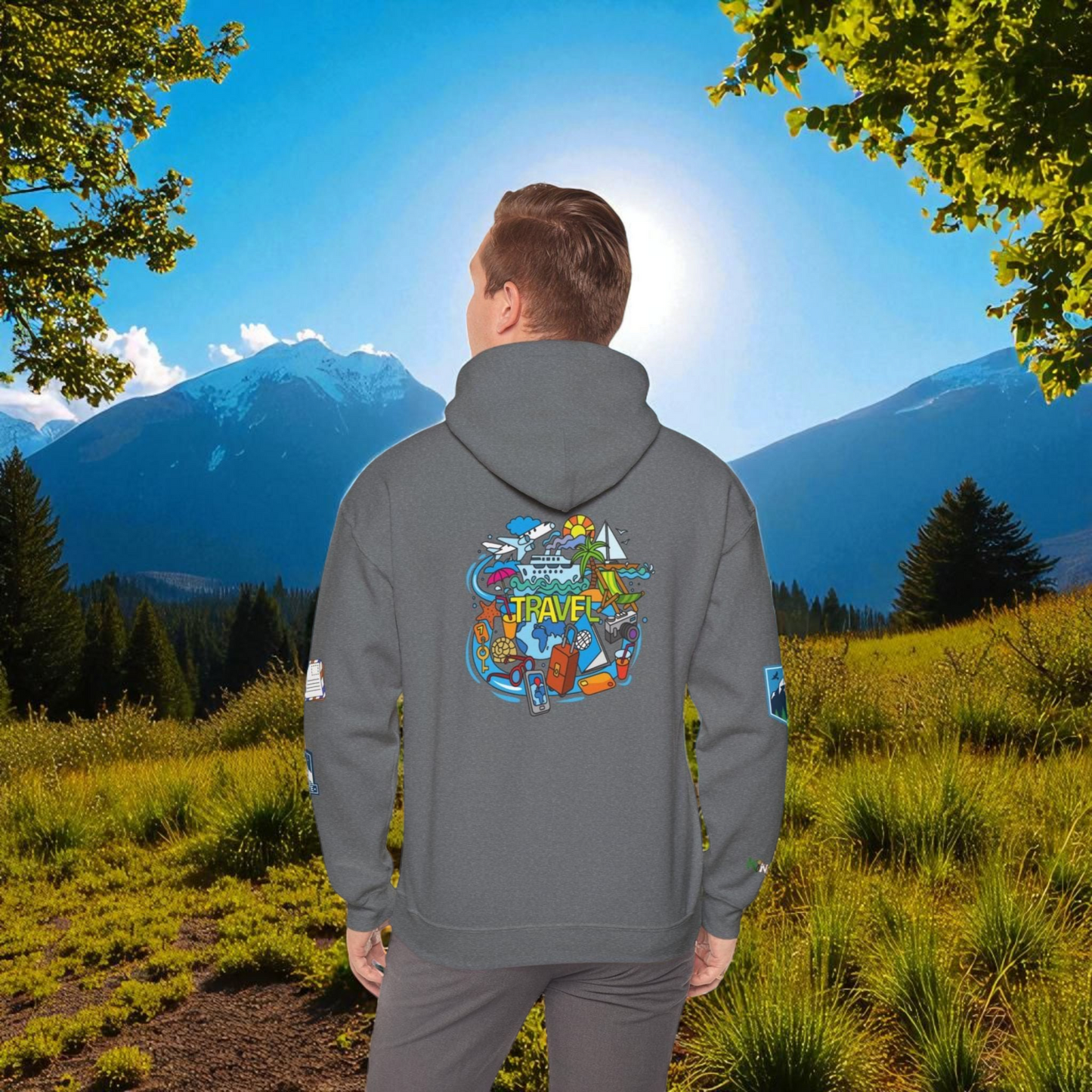 Travel Enthusiast Unisex Hoodie, Vacation Mode Graphic Sweatshirt, Adventure Clothing