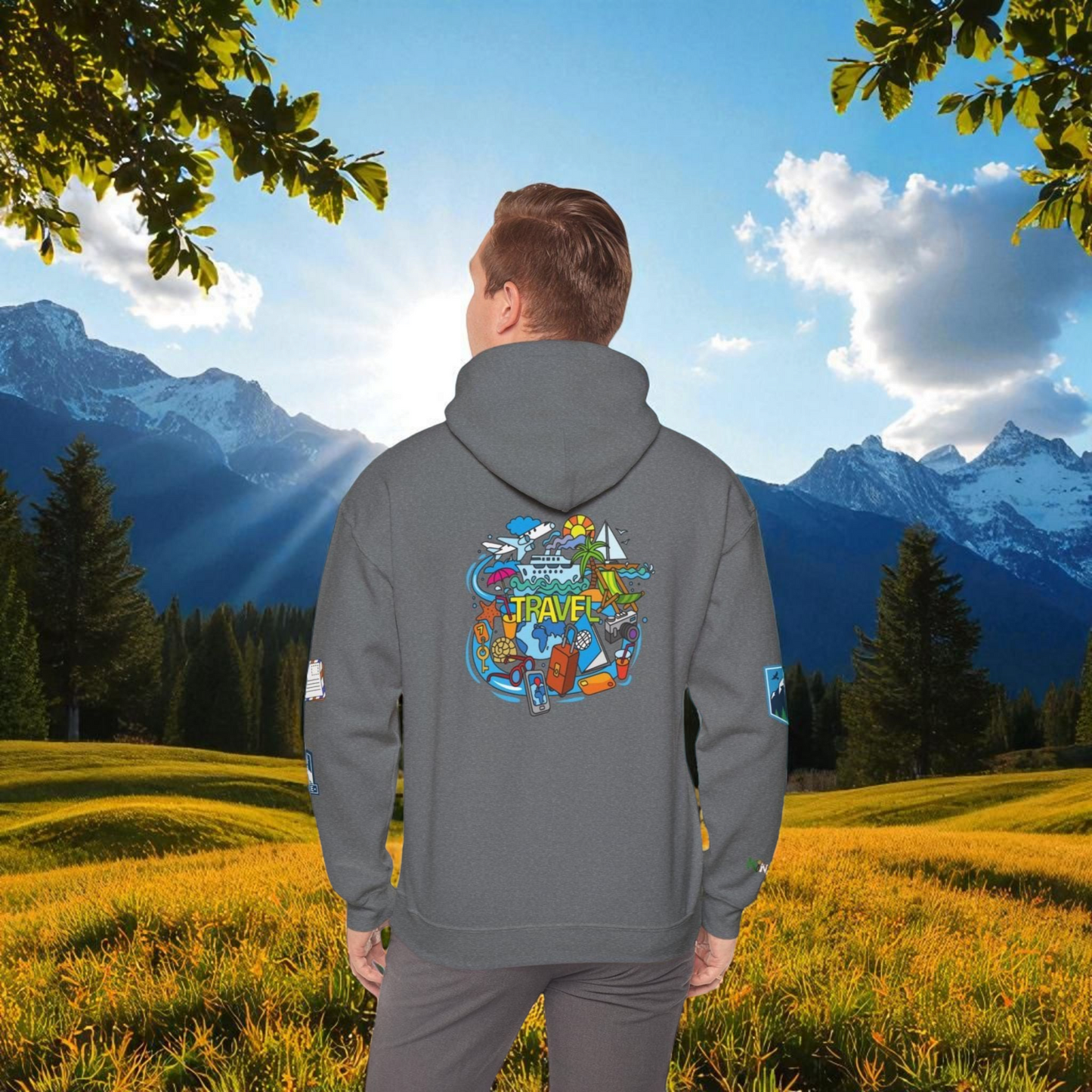 Travel Enthusiast Unisex Hoodie, Vacation Mode Graphic Sweatshirt, Adventure Clothing