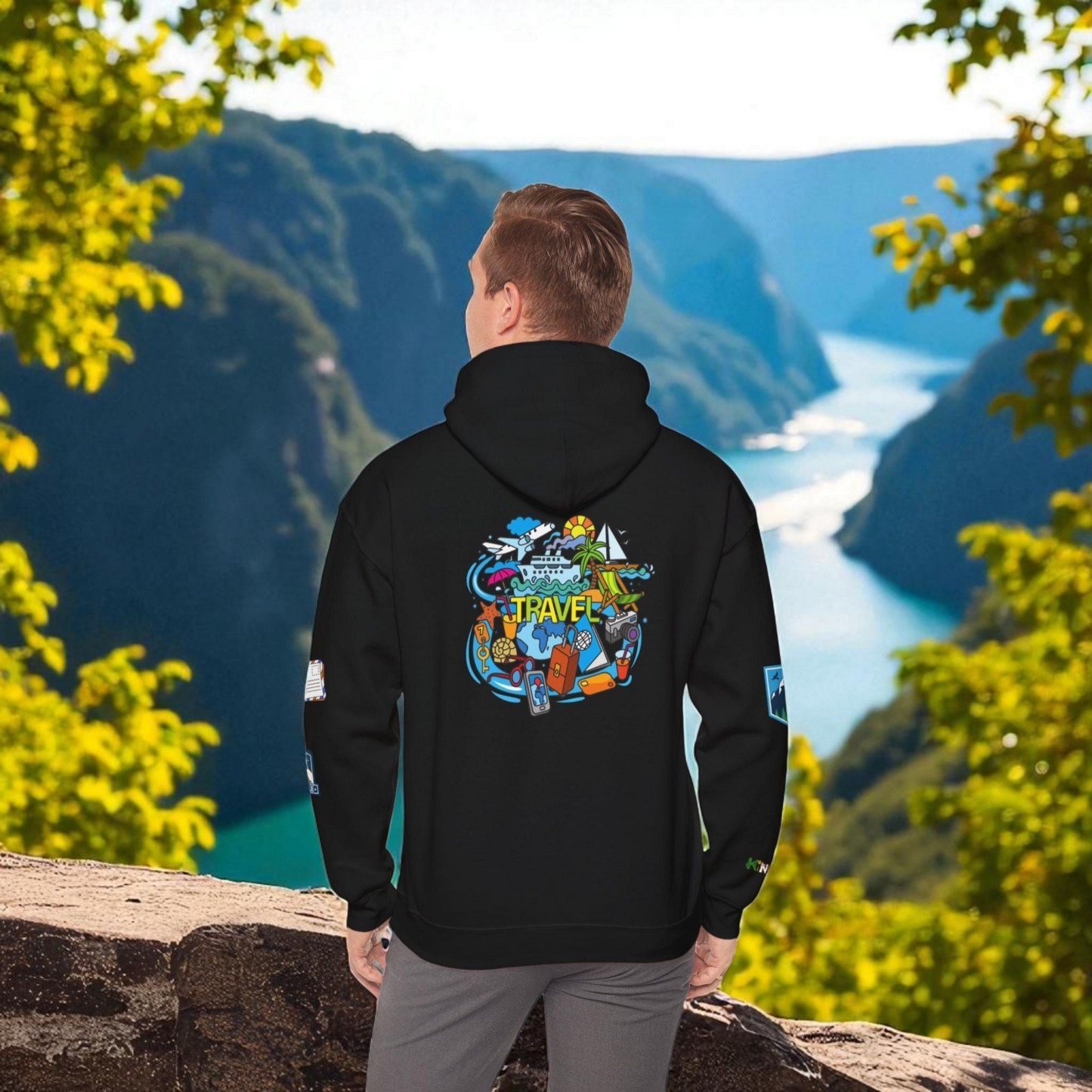 Vacation Theme Graphic Unisex Hoodie, Travel Enthusiast Sweatshirt