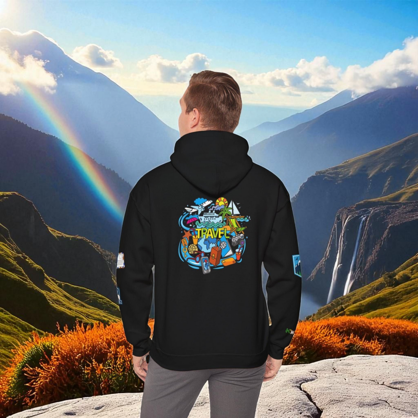 Vacation Theme Graphic Unisex Hoodie, Travel Enthusiast Sweatshirt