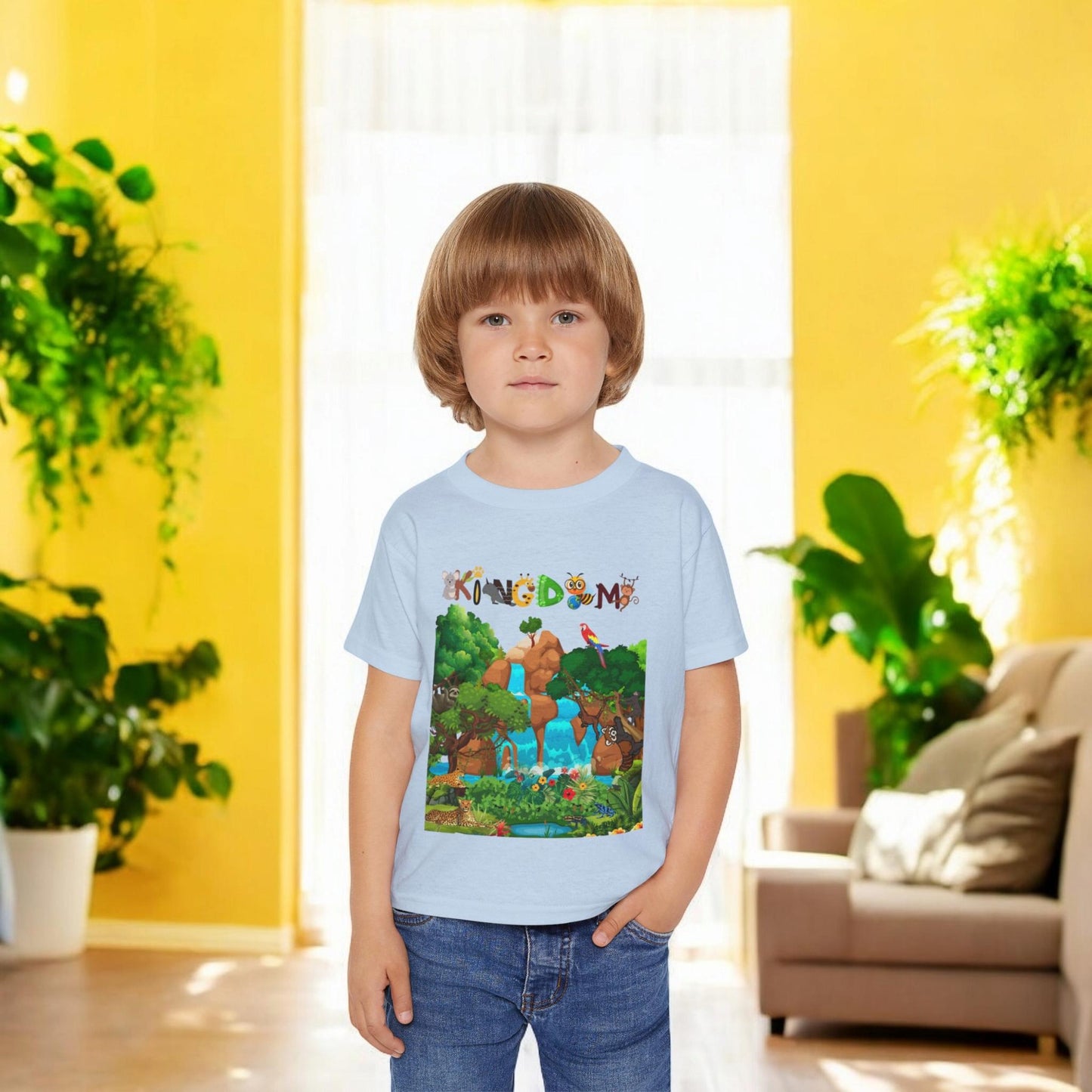 Toddler T-shirt, Jungle Animals Theme, Graphic Nature Tee, Kids Safari Shirt
