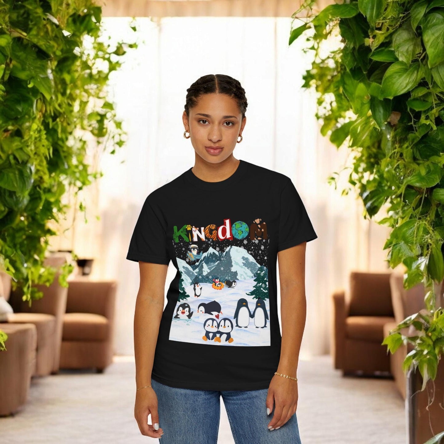 Arctic Life Penguin Graphic Unisex T-Shirt, Nature Theme, Wildlife Tee Shirt, Animal Lover Tee