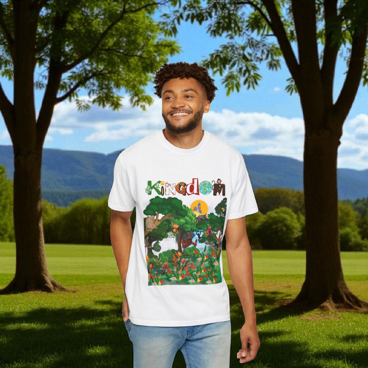 Monkey Graphic Jungle Animals T-shirt, Wildlife Lover Tee, Safari Theme Shirt