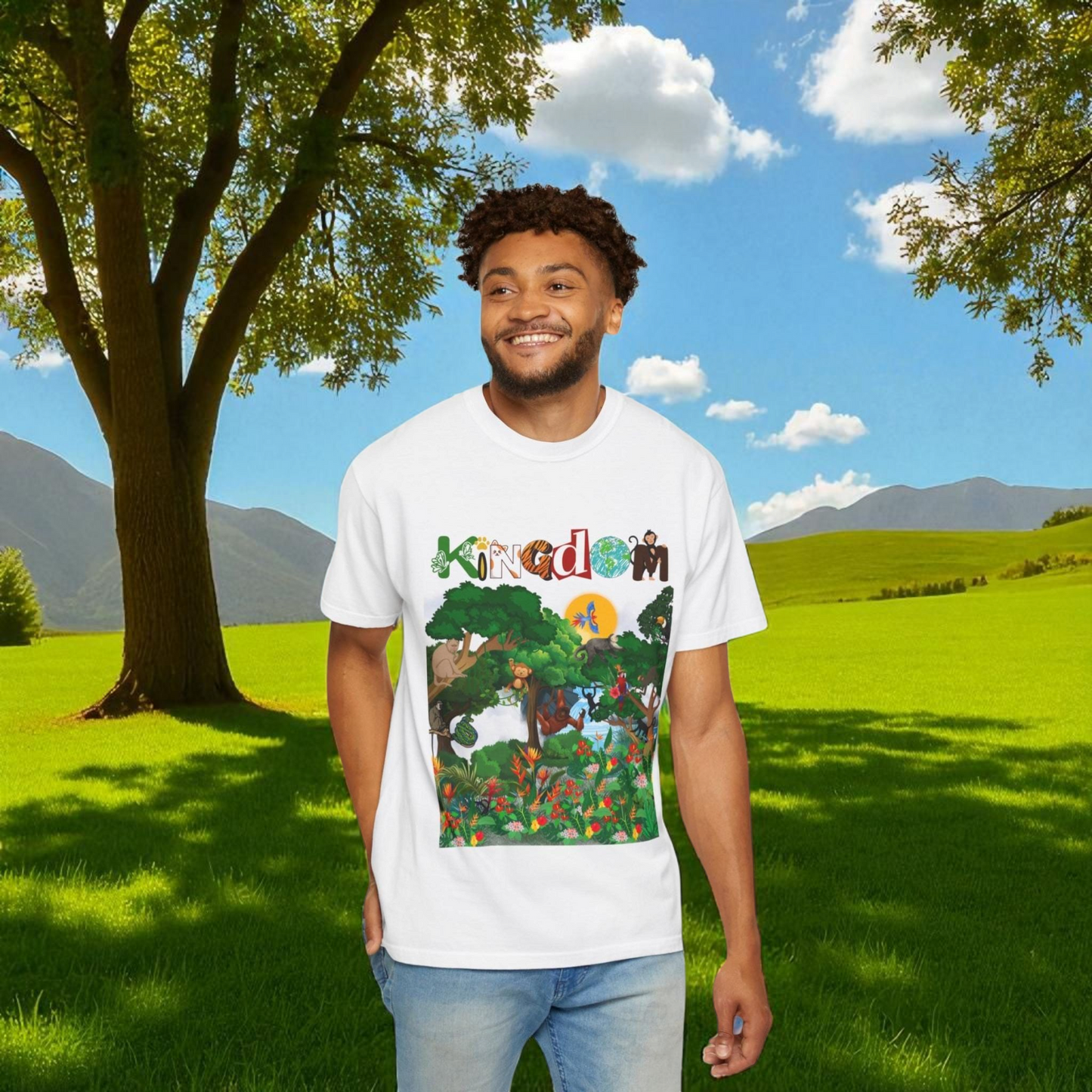 Monkey Graphic Jungle Animals T-shirt, Wildlife Lover Tee, Safari Theme Shirt
