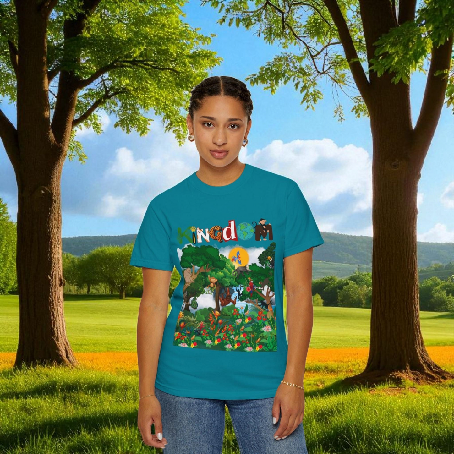 Monkey Graphic Jungle Animals T-shirt, Wildlife Lover Tee, Safari Theme Shirt