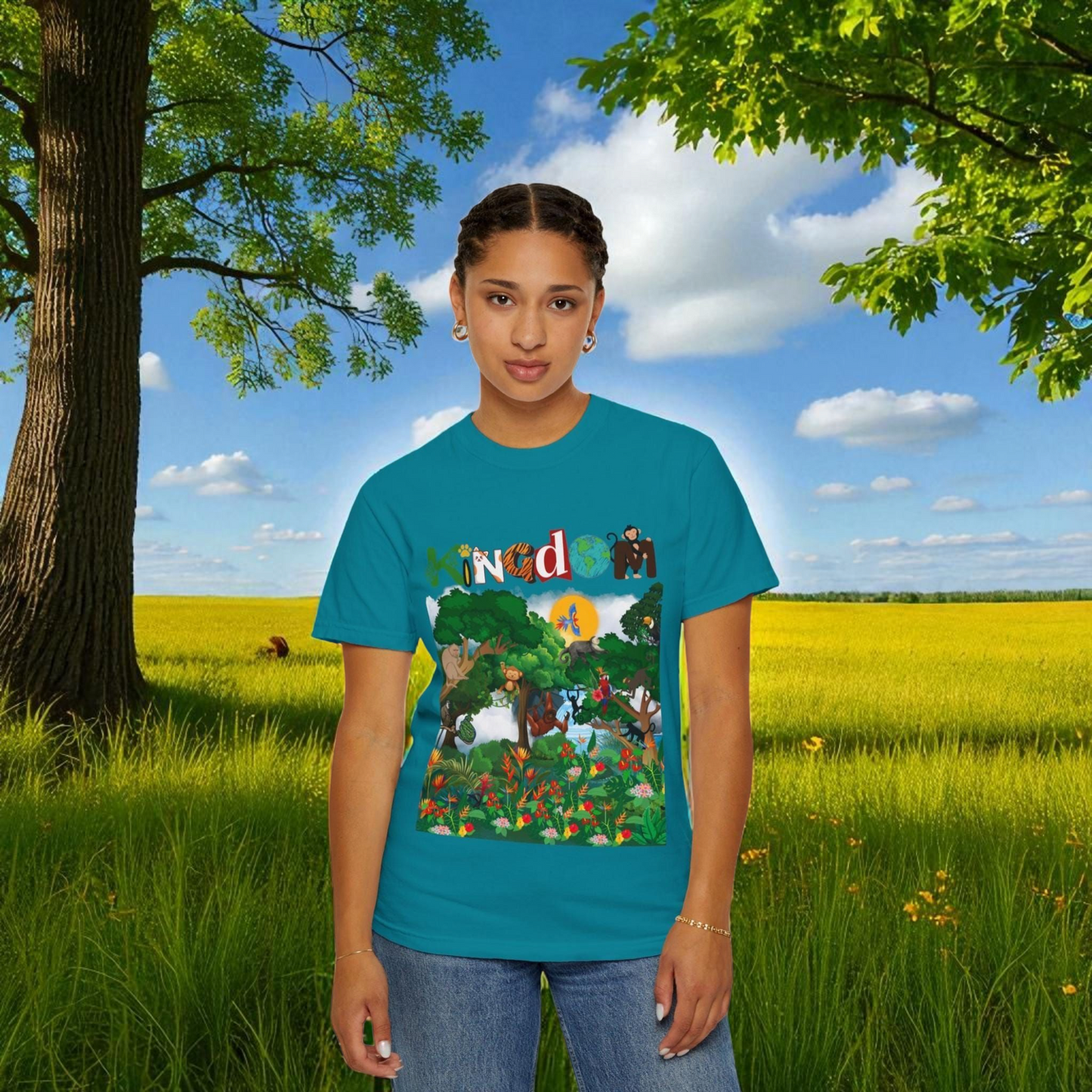 Monkey Graphic Jungle Animals T-shirt, Wildlife Lover Tee, Safari Theme Shirt