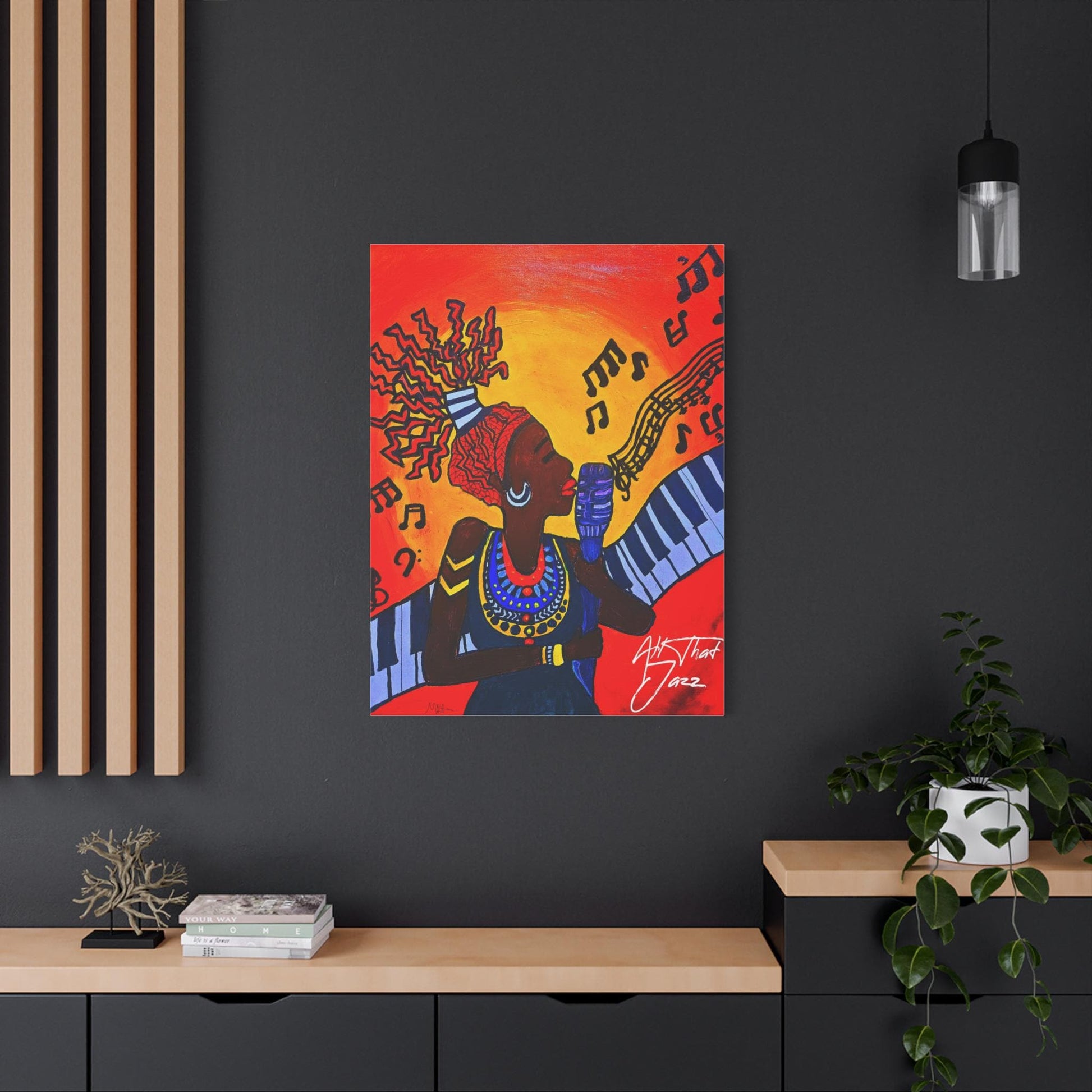 Canvas Art Print, Jazz Singer Music Decor, Jazz Piano Wall Art, Original Artwork, Musician Gift Idea, Home Decor Poster