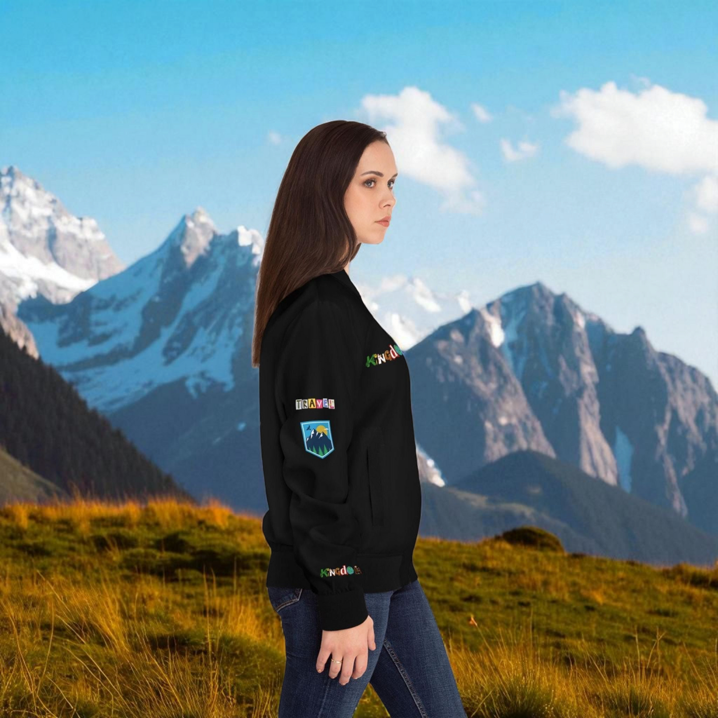 Graphic Women's Bomber Jacket - Travel Enthusiast Vacation Mode Outerwear