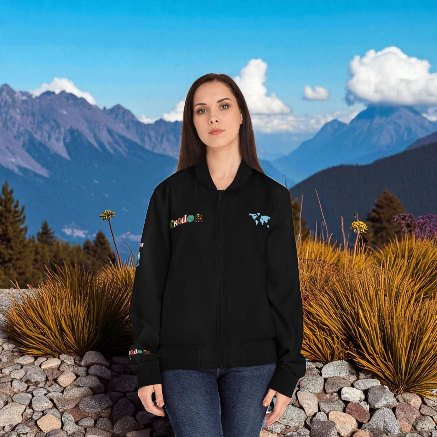 Graphic Women's Bomber Jacket - Travel Enthusiast Vacation Mode Outerwear