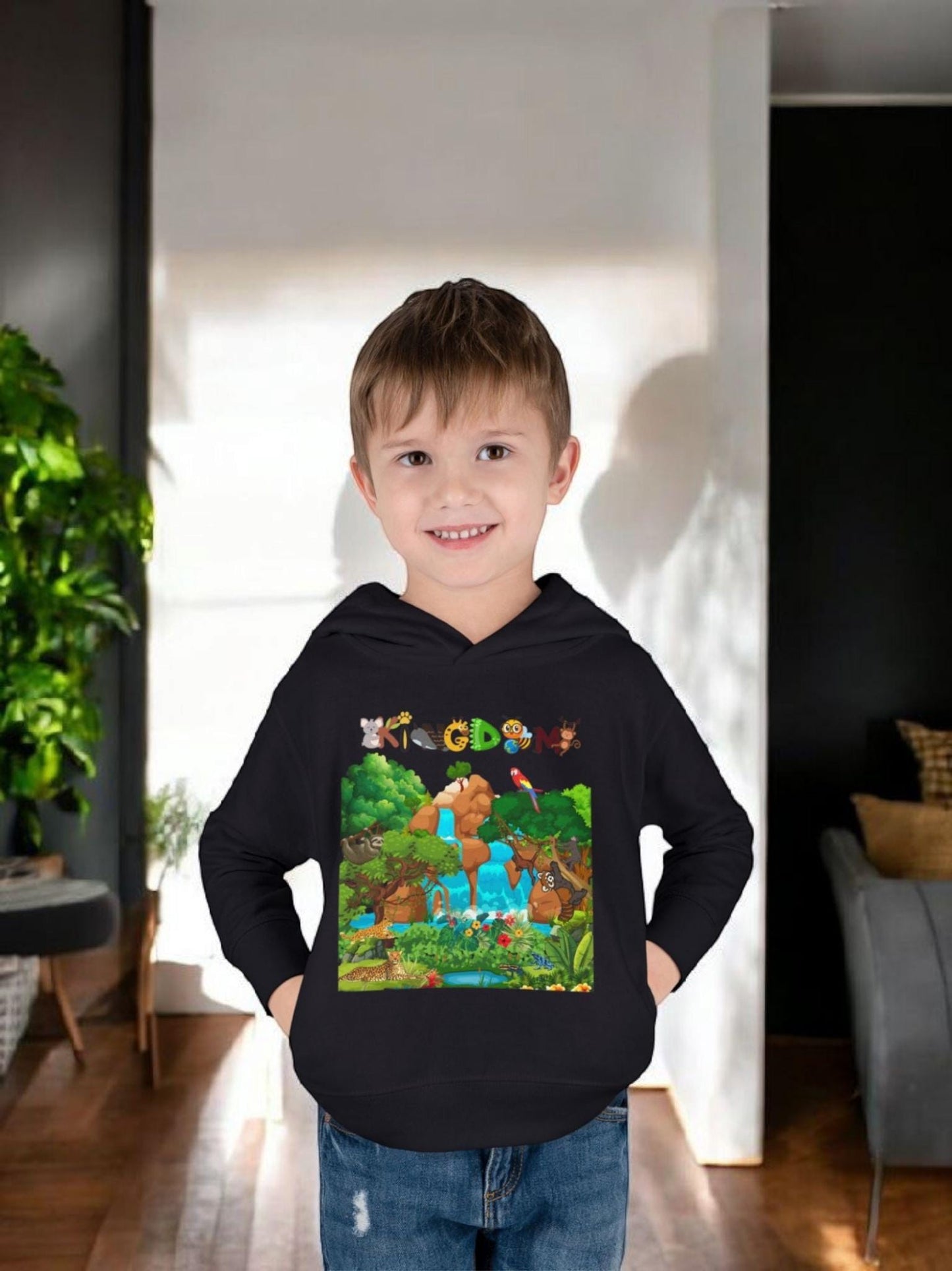 Jungle Life Toddler Hoodie, Kids Safari Pullover, Animal Print Child Sweatshirt, Wildlife Theme Baby Jumper, Graphic Nature Boy/Girl Jacket,